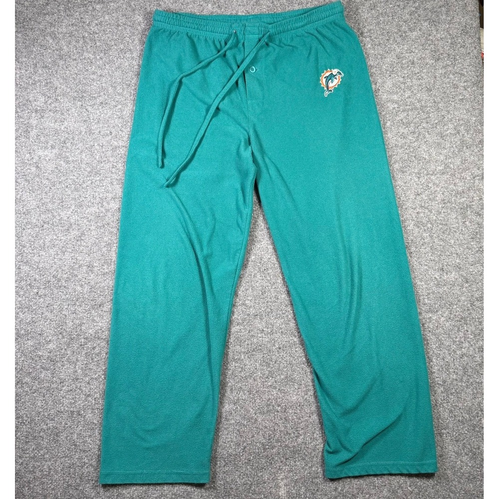 NFL Team Apparel Miami Dolphins Pajama Pants Mens Large Teal Fleece Lounge